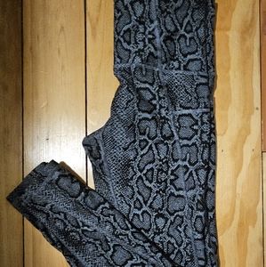 Leggings, Champion, medium, black and gray snakeskin